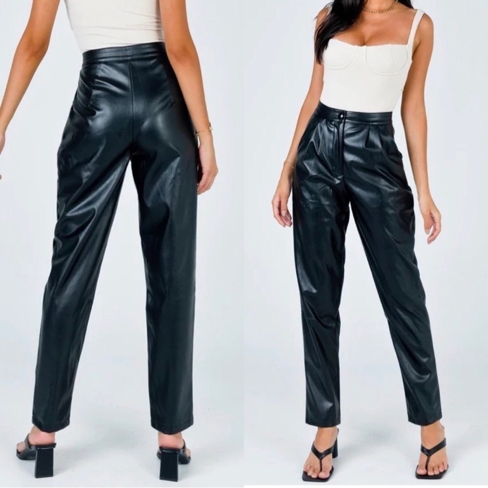 NWT PRINCESS POLLY Love Club Vegan Faux Leather Pants Black Sz 8